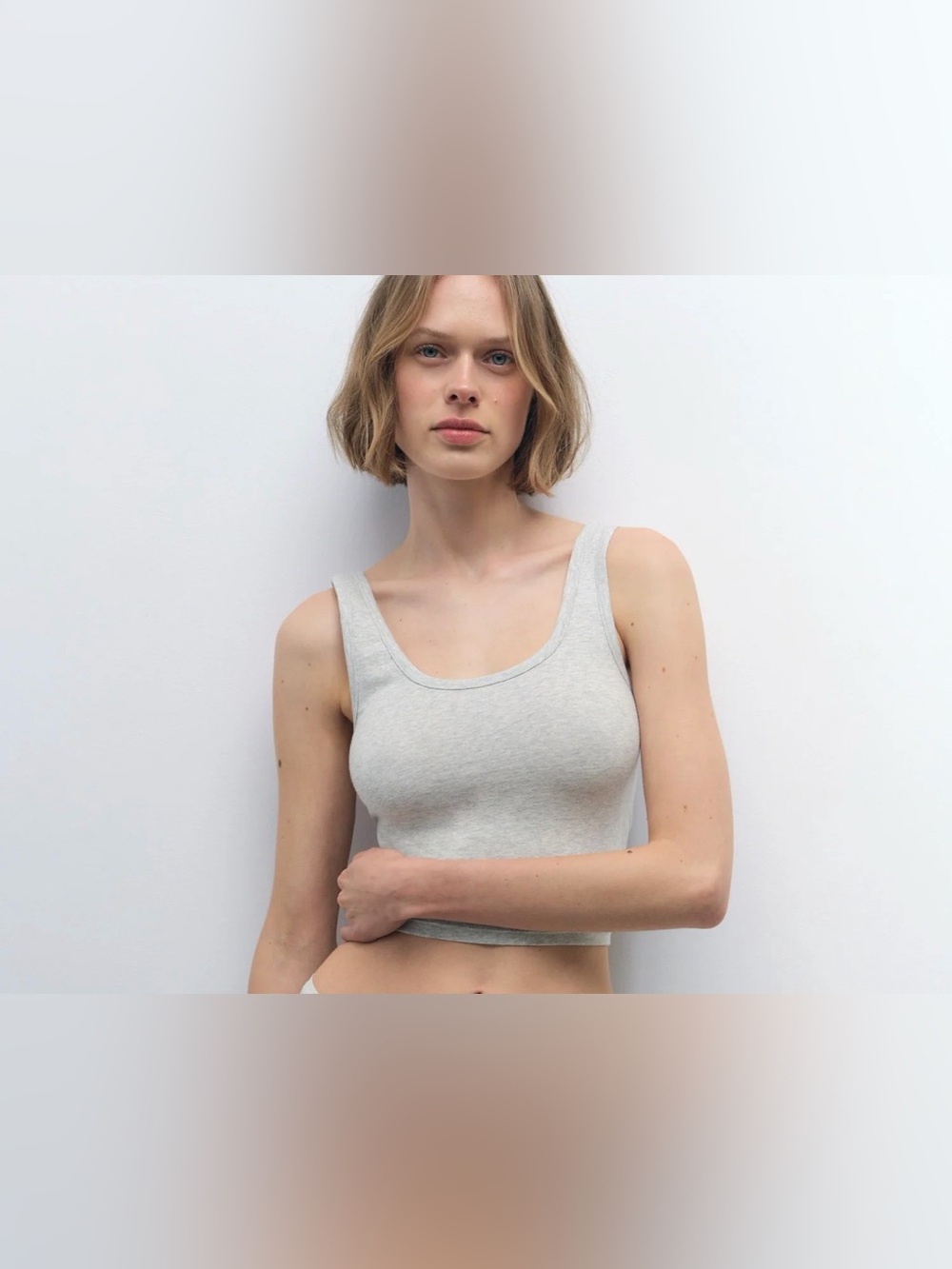 Mate The Label Organic Cotton Classic Scoop Neck Crop Tank Basic Comfort
